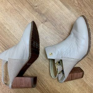 Colombian Leather booties with heel cutout